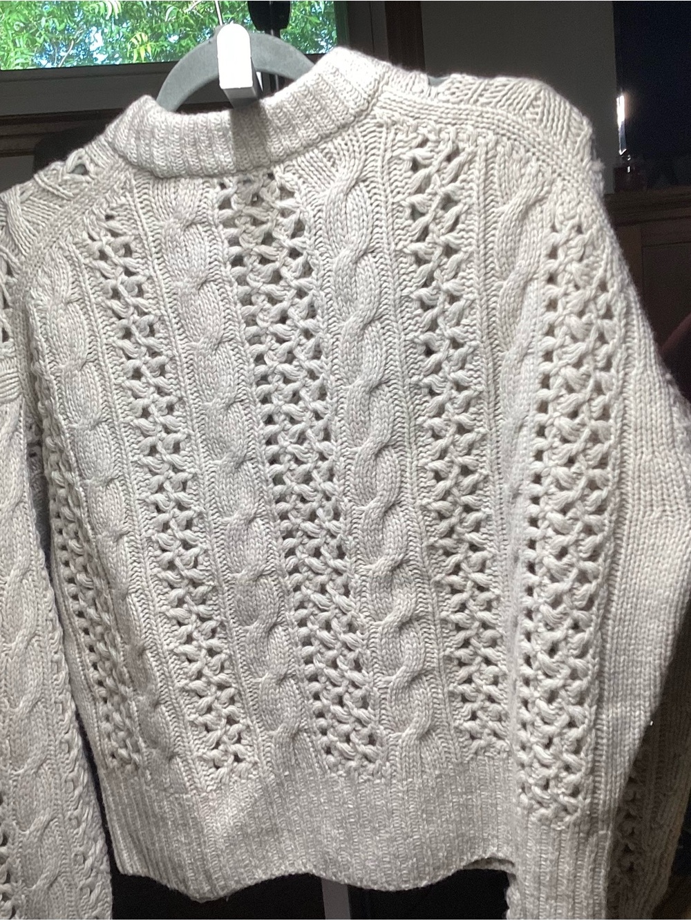 Madewell Cream Cable-Knit Crewneck Sweater - Picture 2 of 2